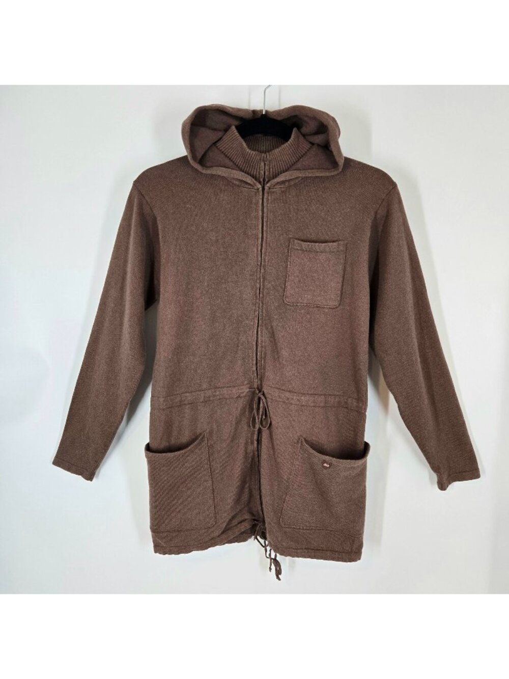 Lili Gaufrette Lightweight Cardigan Cotton Cashmere Zip Up Hooded Girl's Size 12
